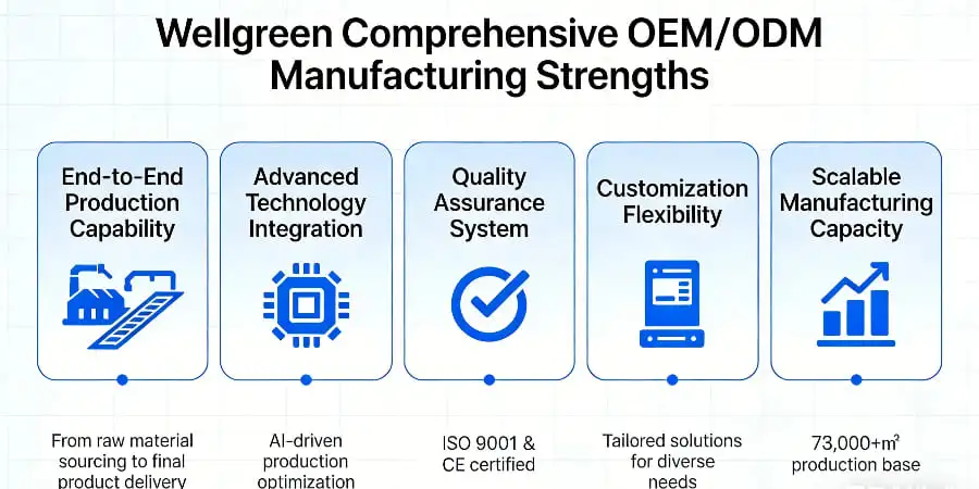 Wellgreen Comprehensive OEM&ODM Manufacturing Strengths Wellgreen Comprehensive OEM&ODM Manufacturing Strengths