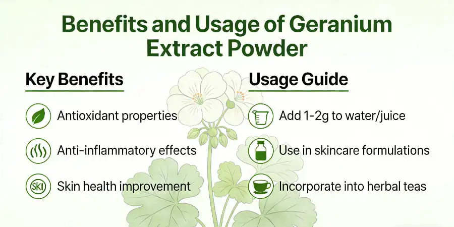 Benefits and Usage of Geranium Extract Powder Benefits and Usage of Geranium Extract Powder