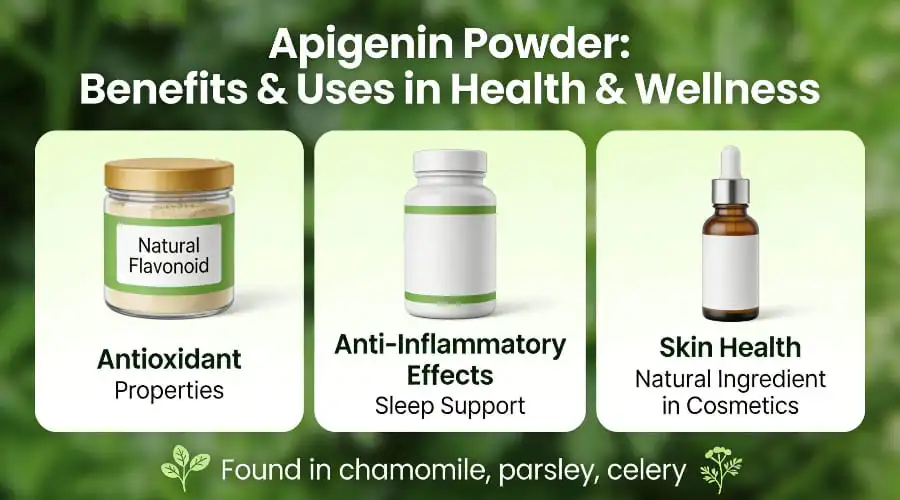 Apigenin Powder Benefits and Uses in Health and Wellness Products Apigenin Powder Benefits and Uses in Health and Wellness Products