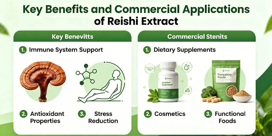 Key Benefits and Commercial Applications of Reishi Extract Key Benefits and Commercial Applications of Reishi Extract
