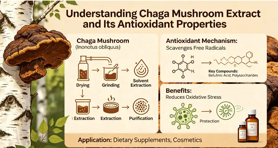 Understanding Chaga Mushroom Extract and Its Antioxidant Properties Understanding Chaga Mushroom Extract and Its Antioxidant Properties
