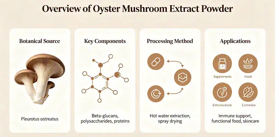 Overview of Oyster Mushroom Extract Powder Overview of Oyster Mushroom Extract Powder