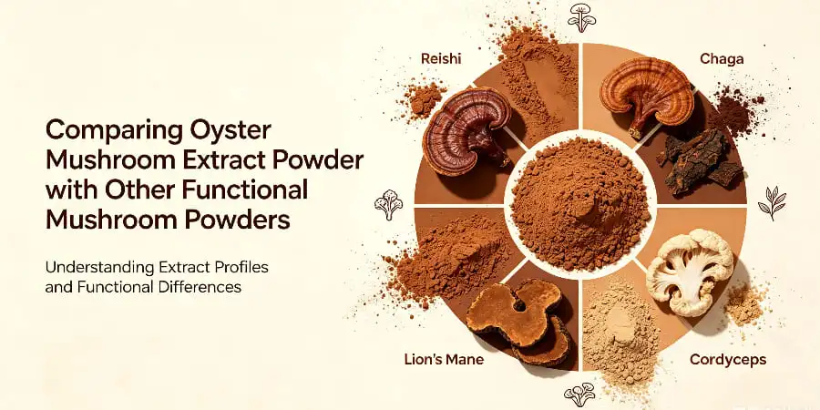 Comparing Oyster Mushroom Extract Powder with Other Functional Mushroom Powders Comparing Oyster Mushroom Extract Powder with Other Functional Mushroom Powders