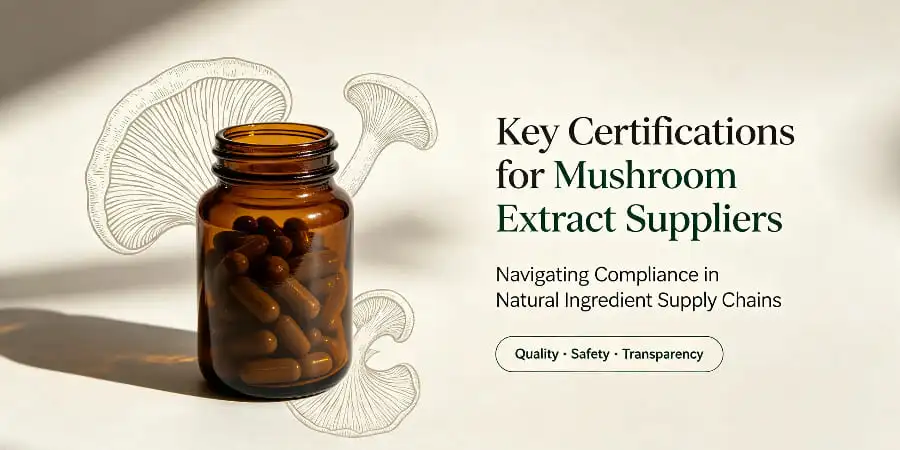 Key Certifications for Mushroom Extract Suppliers Key Certifications for Mushroom Extract Suppliers