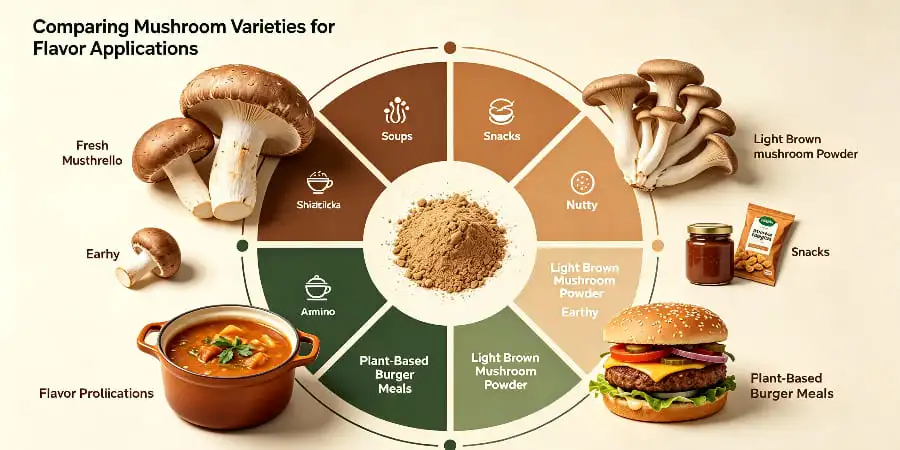 Comparing Mushroom Varieties for Flavor Applications Comparing Mushroom Varieties for Flavor Applications