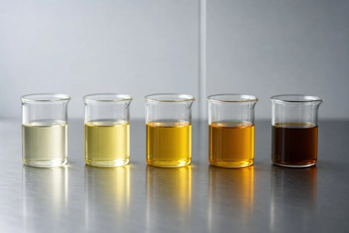blog-720-1 Row of beakers containing edible oils of increasing oxidative degradation